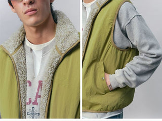 [Monterest] Reversible Fleece Stand Collar Vest