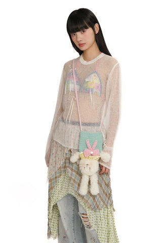 [moromoro2] Bow Sheer Knit (Dual Versions)