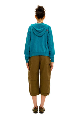 [Moromoro2] 3D Silhouette Belted Work Cropped  Pants