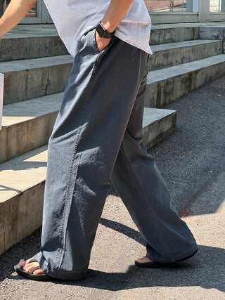 Libero Pigment Linen Long Wide Pants