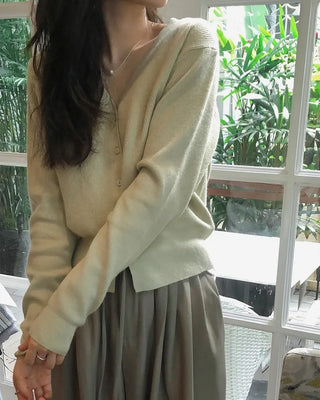 (9 colors) Washable fluffy knit cardigan