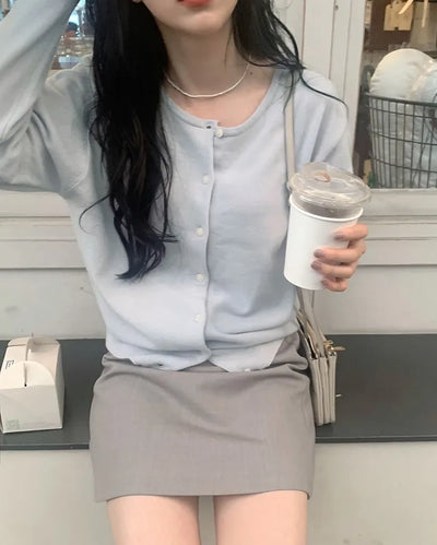 Loose-fit round cardigan