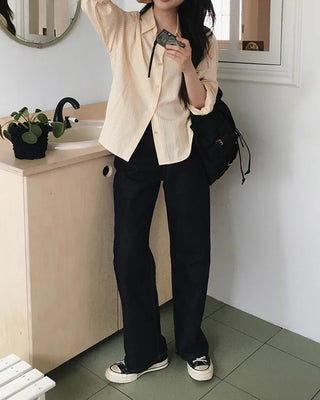 (basic/long) Non-fade-free denim pants