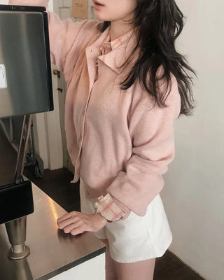 Soft color cardigan