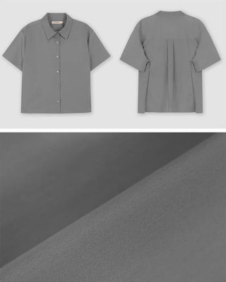 Semi-cropped short-sleeved shirt - 5 colors