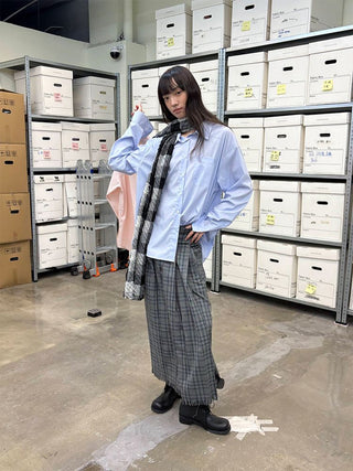 [NeverSeez] Lustrous Cotton Blend Shirt