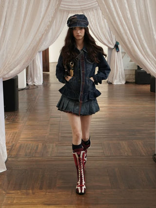 [Moromoro2] Washed Denim Fringe  Collection