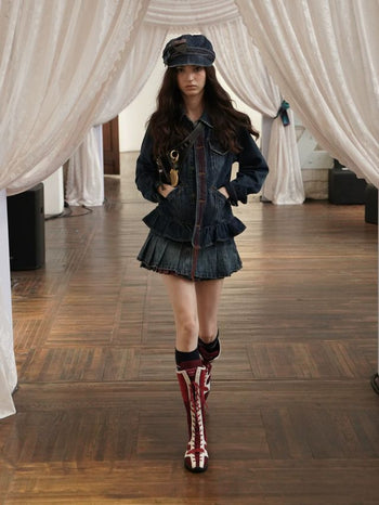 [Moromoro2] Washed Denim Fringe  Collection