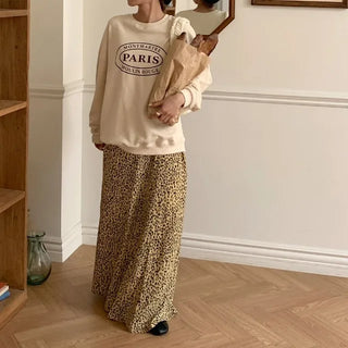 rizel leopard long skirt