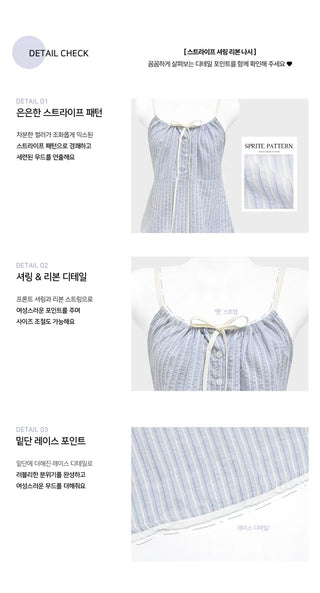 Liu Shirred Stripe Sleeveless Blouse