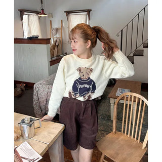 Two-pleat corduroy shorts