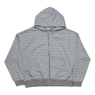 (1 color) Striped Zip-Up Hoodie