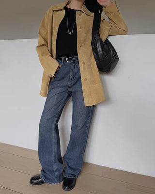 Leather suede jacket