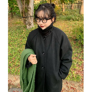High-neck long coat