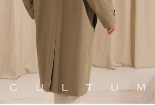[CULTUM] Washed Cotton Balmacaan Coat