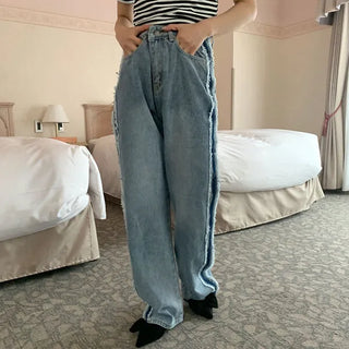 Line Point Wide Denim Pants