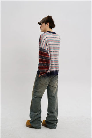 [MASONPRINCE] Striped Wool Blend Crewneck Sweater