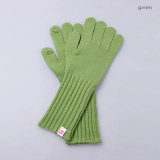Finger-slit knit gloves