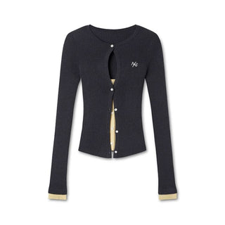 [NOTAWEAR] Wool Blend Layered Cutout  Cardigan