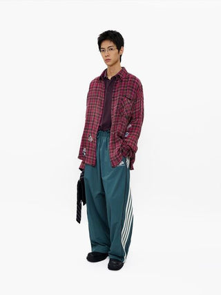 [MASONPRINCE] Sticker Series Ombre Plaid Shirt
