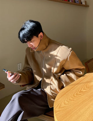 Collared Wool Blouson Jumper (2 colors)