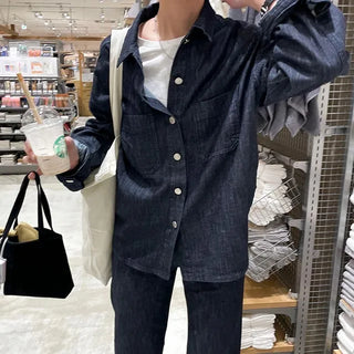 hake black denim shirts
