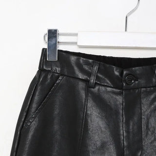 Faux leather shorts