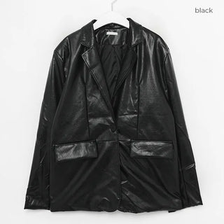Box-fit leather jacket