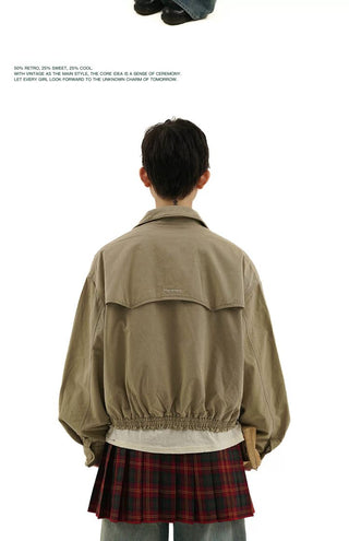 [Moromoro2] Washed Cotton Cropped Jacket