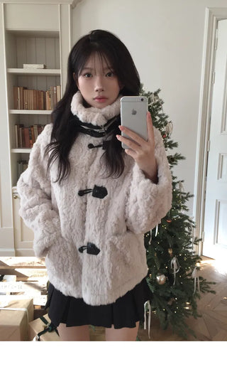 Rumi Fur Buckle Year-End Outerwear - 2 Colors
