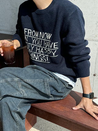 FROM NOW Intarsia Soft Knit