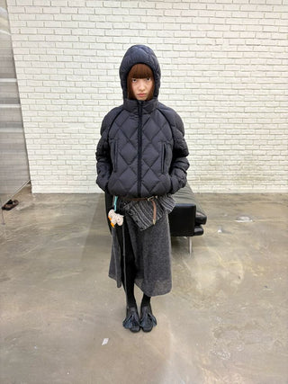 [NeverSeez] Diamond Quilted Down Jacket