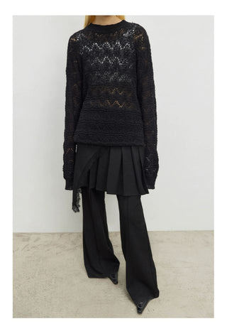 CONP Lace Pleated Skirt & Pants (Black)