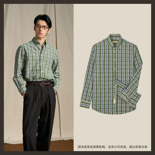 [CULTUM] Brushed Cotton Plaid Button-Down Shirt