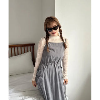 Shirred Long Camisole Dress