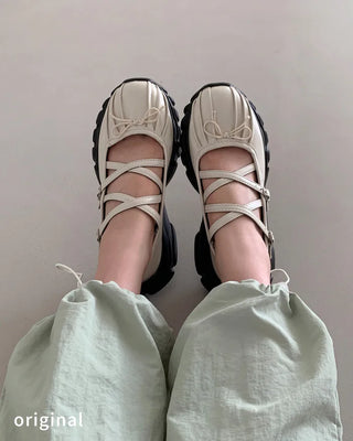 Platform Mary Jane Ribbon Platform Loafer Sneakers (2 colors)