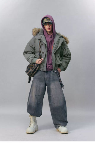 [Monterest] N2B Hooded Down Jacket with Fur Trim