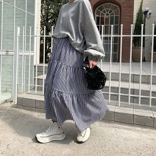 Checked cantan skirt