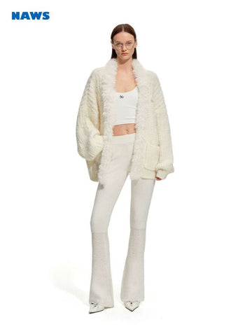 [NOTAWEAR] Wool Blend Ribbed Knit Flare  Pants