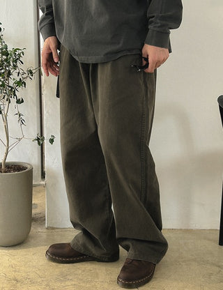 Twill Cation Washed Elastic Waist Pants (5 colors)