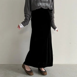 Velvet H-line skirt