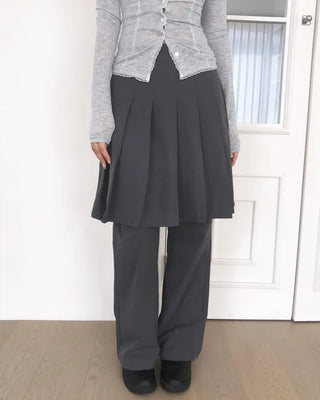 flare pleats skirt pants (2color)