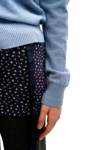 [Moromoro2] Faux Fur Collar Logo Knit  Cardigan