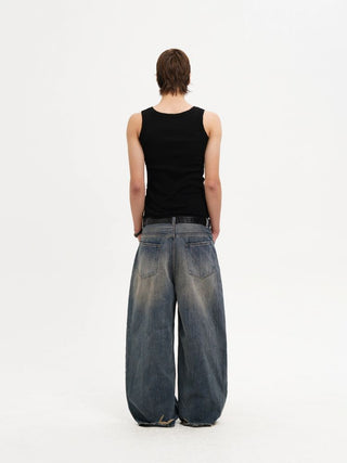 [MASONPRINCE] Distressed Wide Leg Jeans