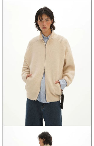 MASONPRINCE High-Neck Knit Cardigan
