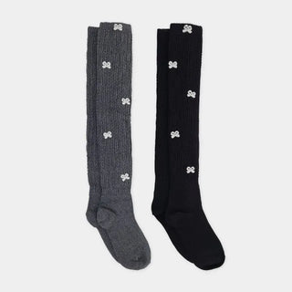 Ribbon Rib Knee Socks