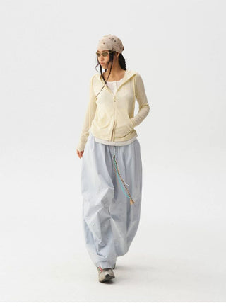 [Monterest] Lyocell Wool Blend Layered Hooded Knit Jacket