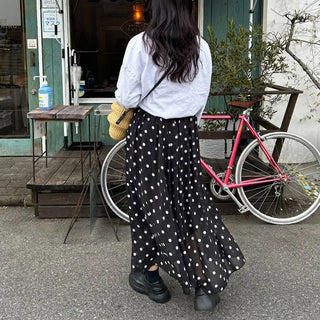 Polka dot long skirt