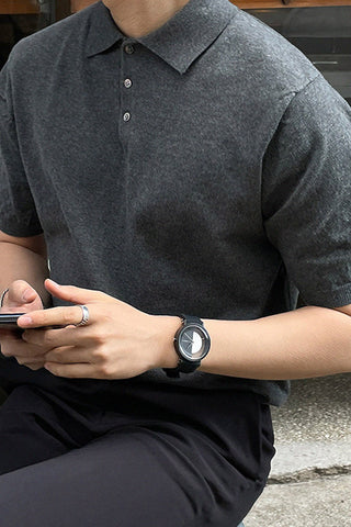 lapel polo loose t-shirt