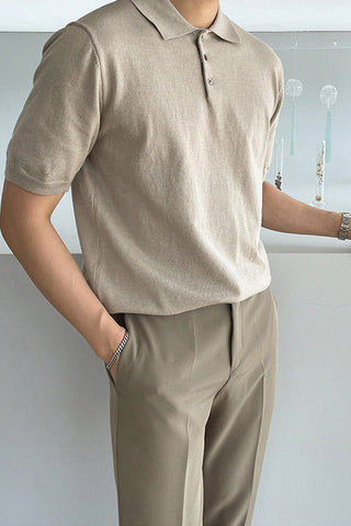 lapel polo loose t-shirt